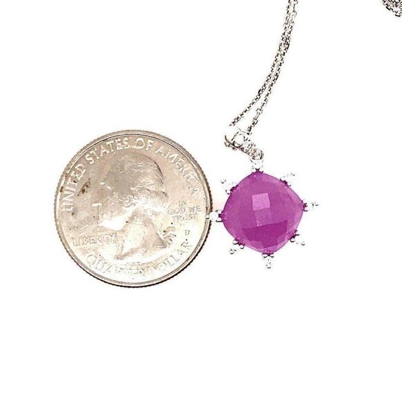 14k Purple Gem/Diamonds Necklace - Picture 9 of 10